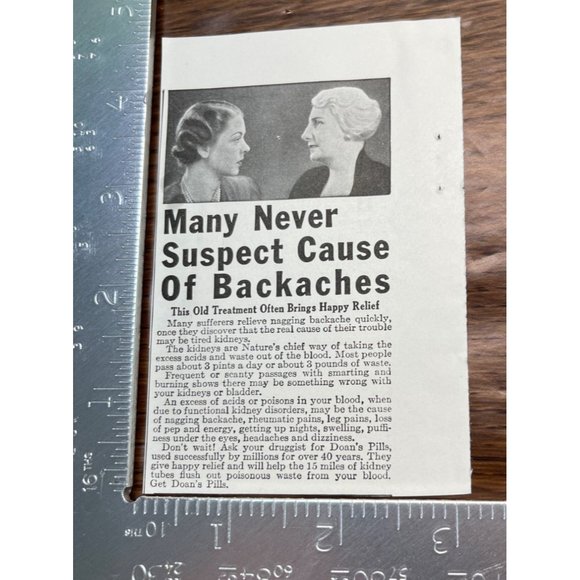 Doan's Pills 1938 Vintage Print Ad Kidney Flush Out Backaches - Picture 3 of 8